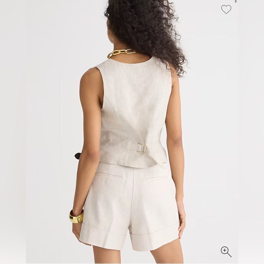 NWT J CREW Remi short in stretch linen blend in white - Picture 4 of 5